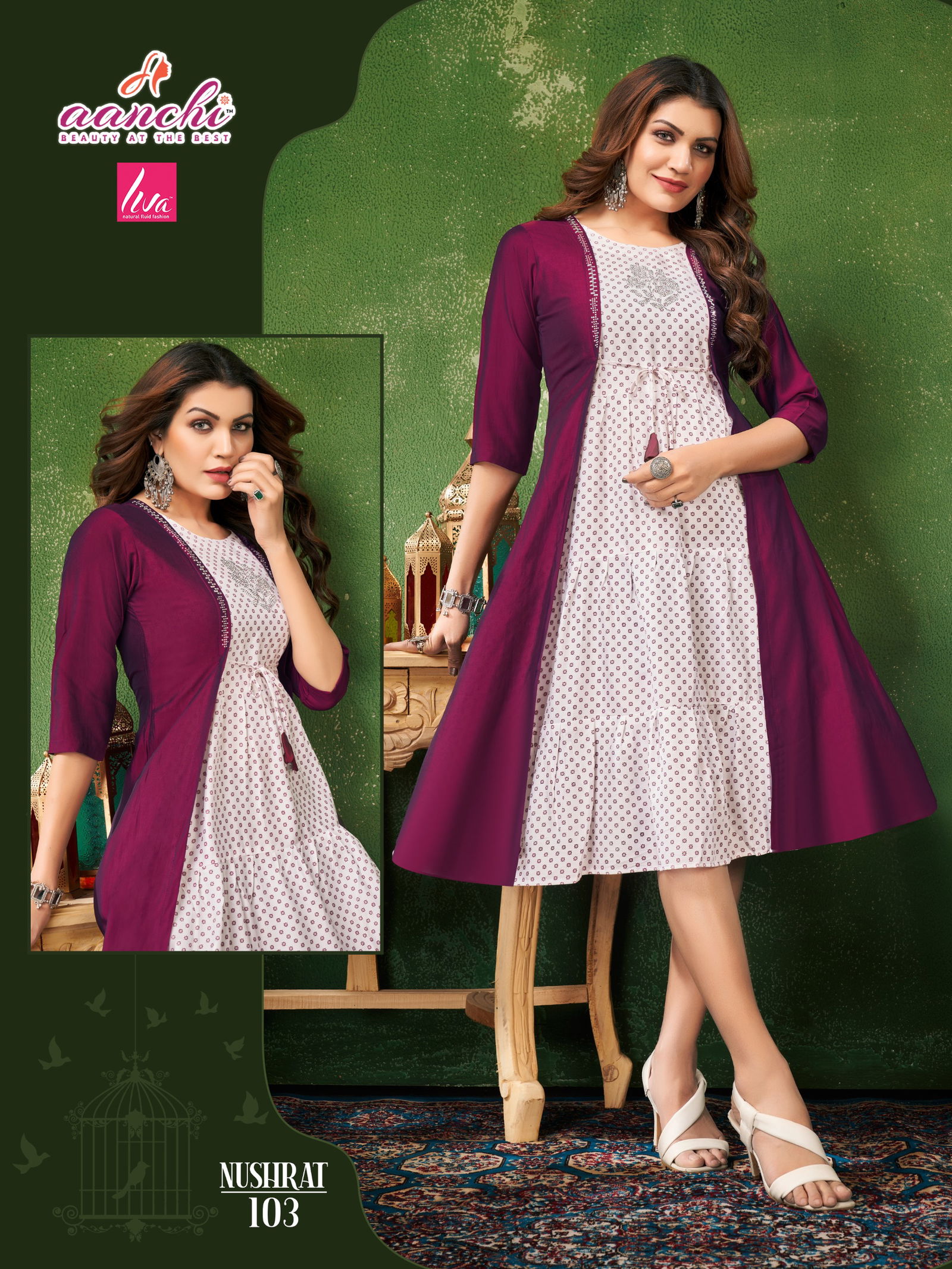 Nushrat By Aanchi Rayon Printed Designer Kurtis Wholesale Shop In Surat
